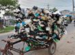 Plastic Collected for Recycling to make synthetic rubber sheets